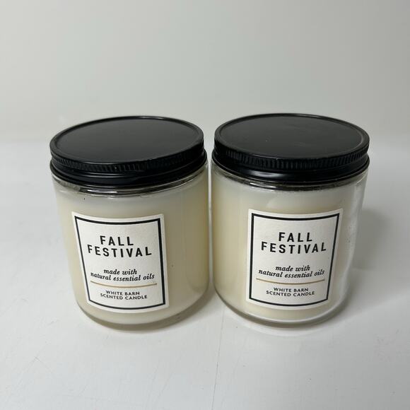 Bath & Body Works Fall Festival Single Wick 7 oz White Jar Candle - Picture 1 of 5